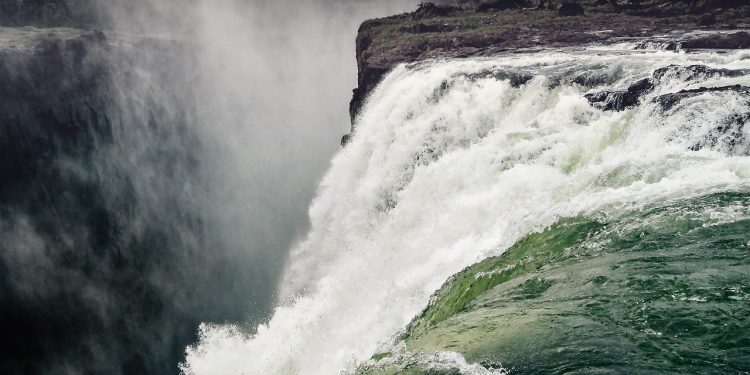 waterfall, victoria falls, spray