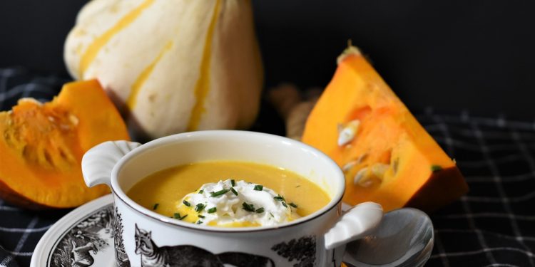 pumpkin soup, soup, hokkaido soup ginger